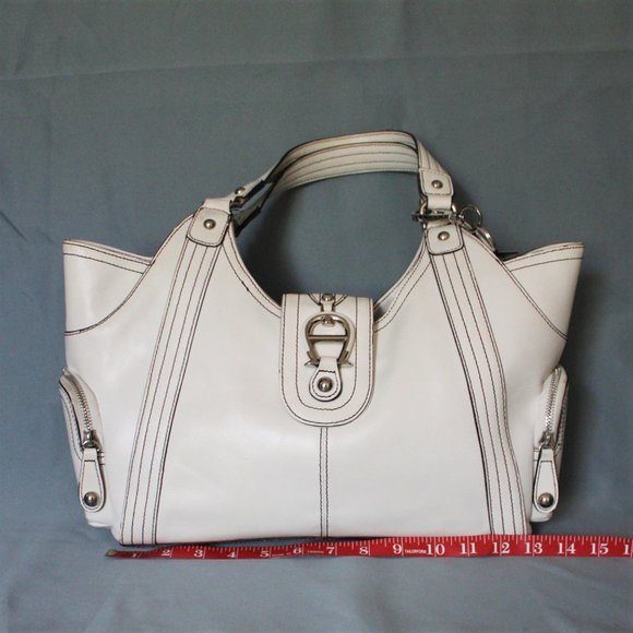 Etienne Aigner White Leather Shoulder Bag - Picture 2 of 11
